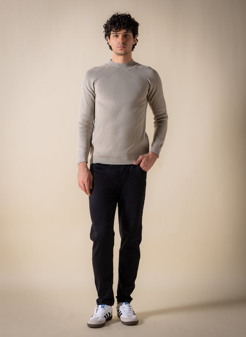 TEXTURED MOCK-NECK SWEATER