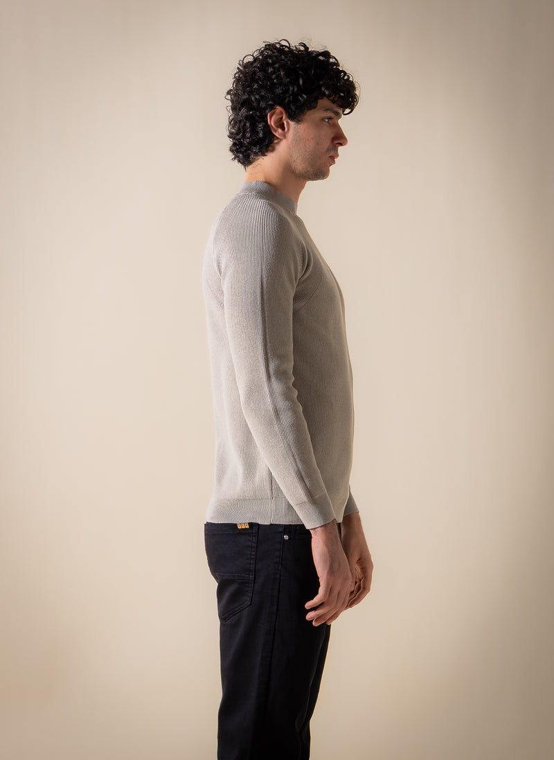 TEXTURED MOCK-NECK SWEATER