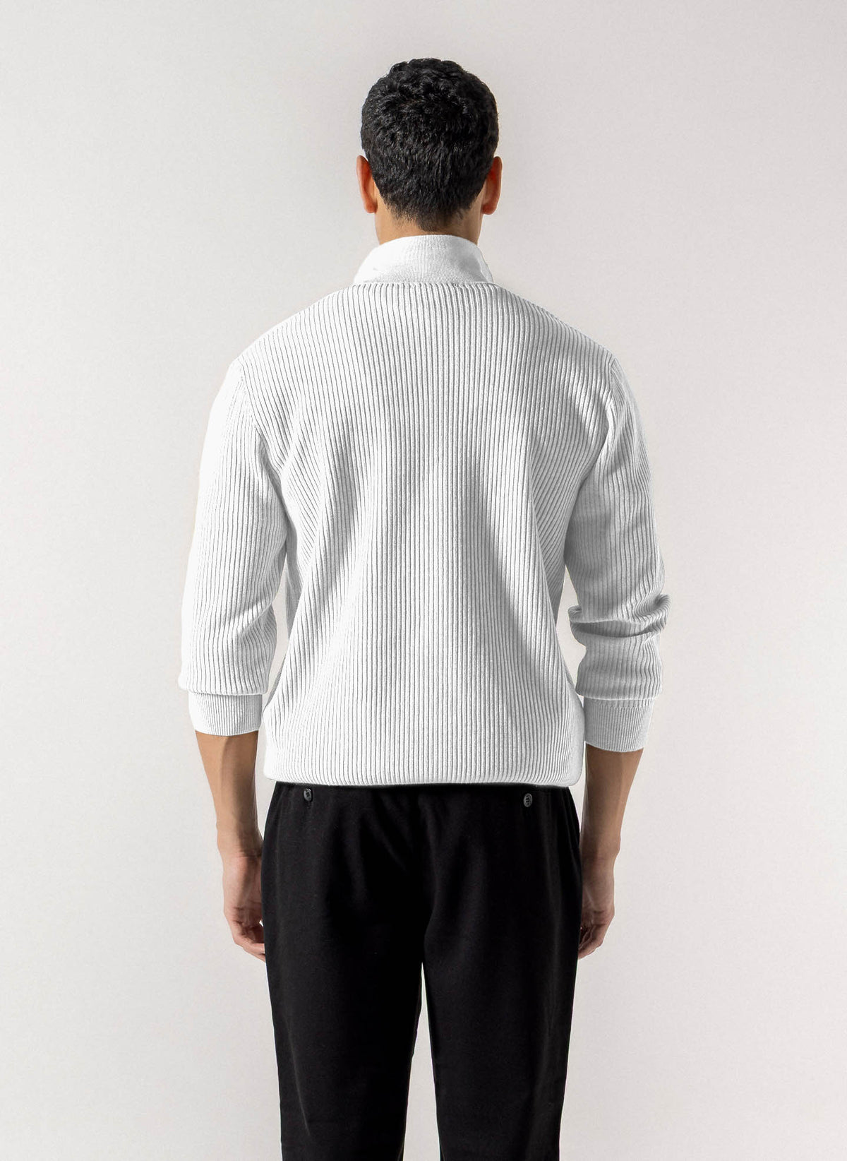 RIBBED POLO KNIT SWEATER