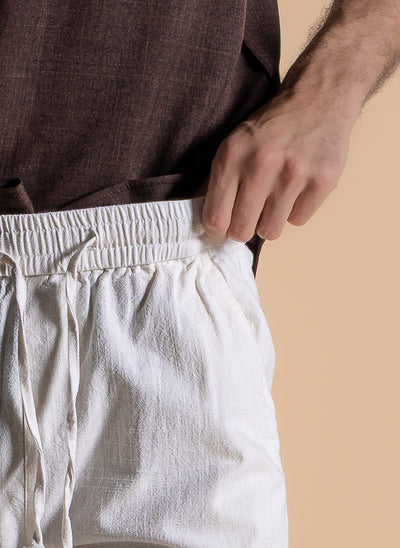LINEN BLEND CARGO TROUSERS