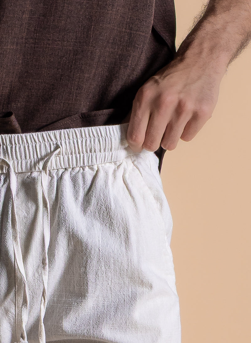 LINEN BLEND CARGO TROUSERS