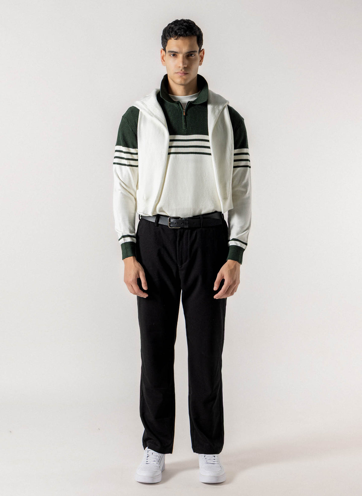 COLOURBLOCK POLO SWEATER