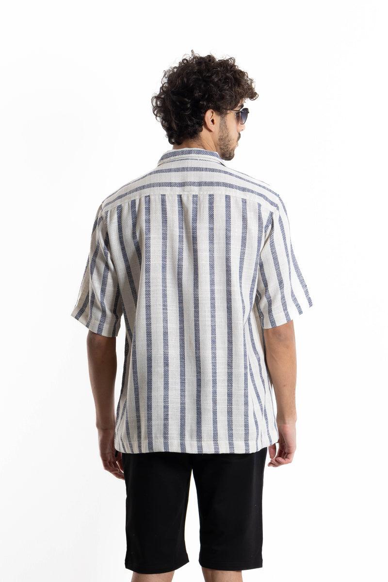 LINEN BLEND STRIPED SHIRT