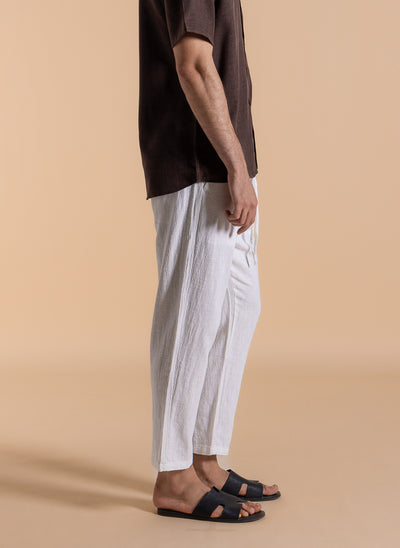 JOGGER WAIST LINEN BLEND TROUSERS