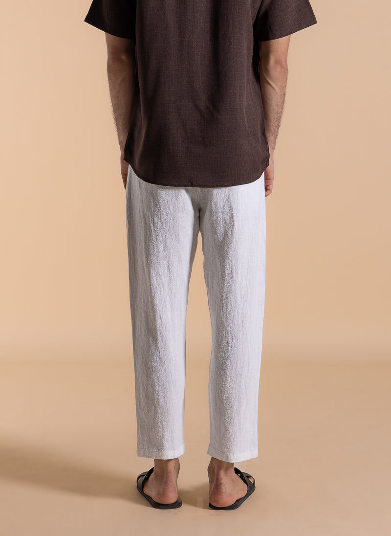 JOGGER WAIST LINEN BLEND TROUSERS