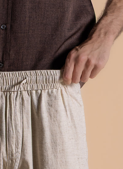 STAIGHT-FIT COMFORT LINEN BLEND TROUSERS