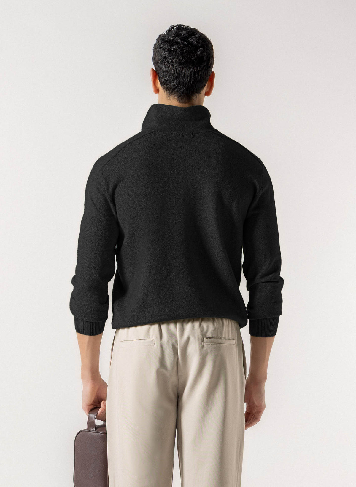HEATHERED POLO KNIT SWEATER