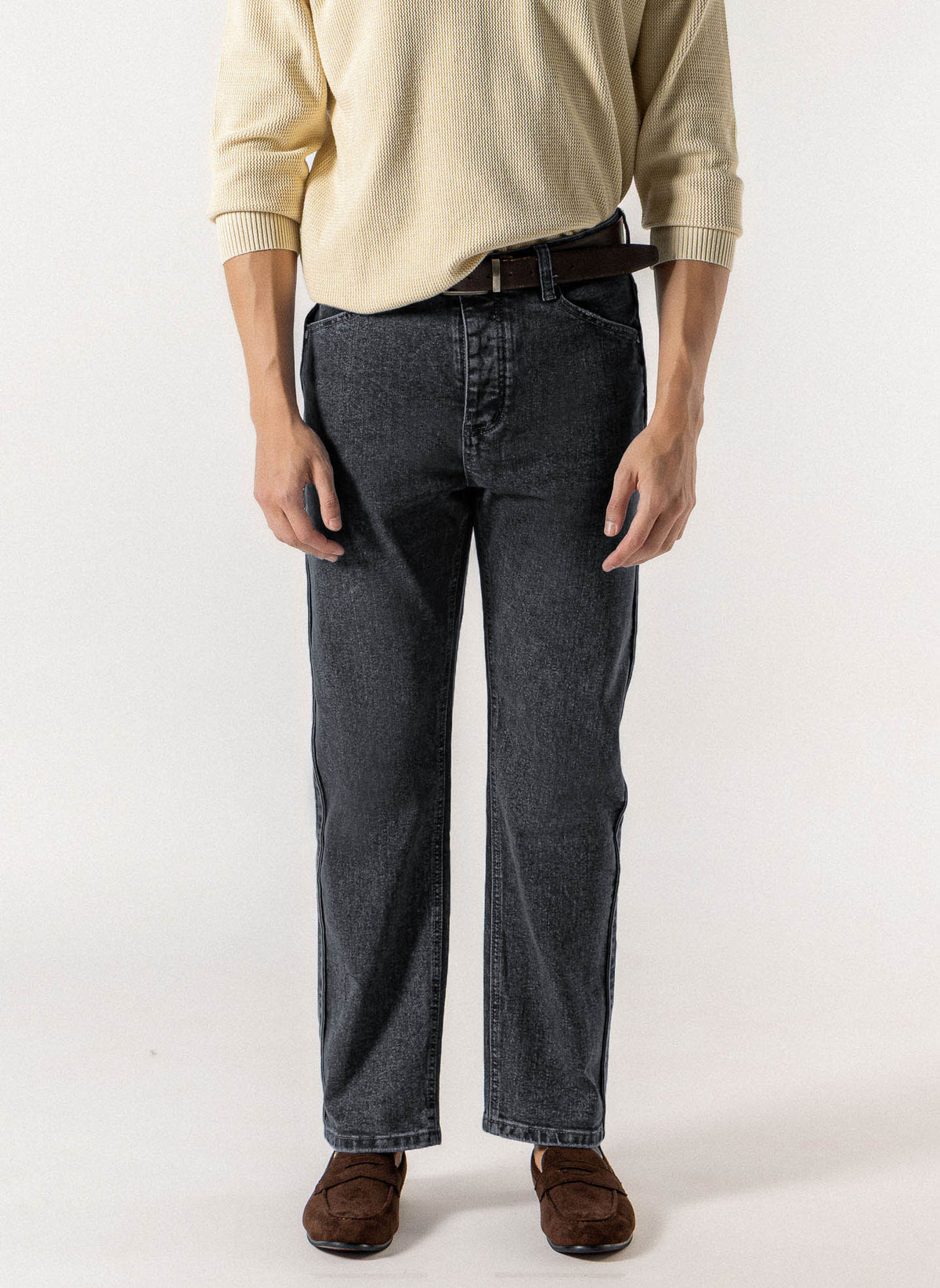 STRAIGHT LEG DENIM TROUSERS