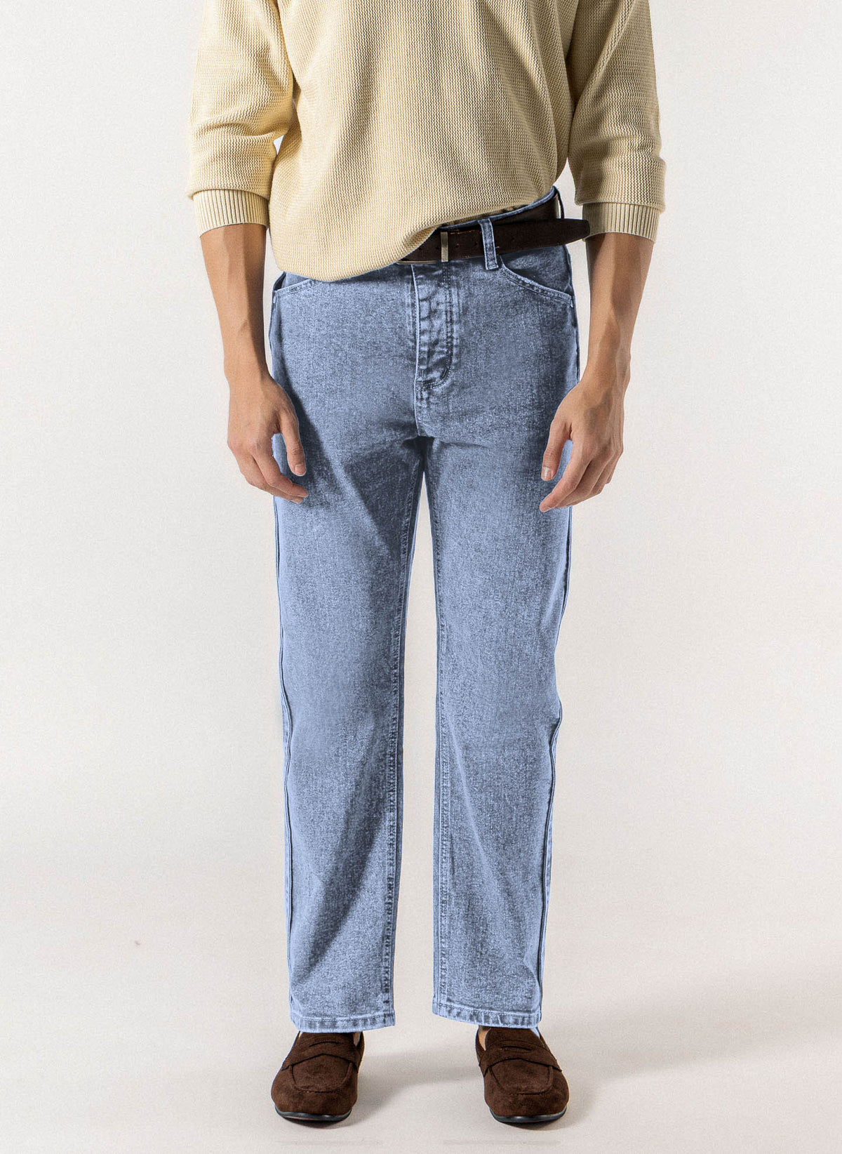 STRAIGHT LEG DENIM TROUSERS