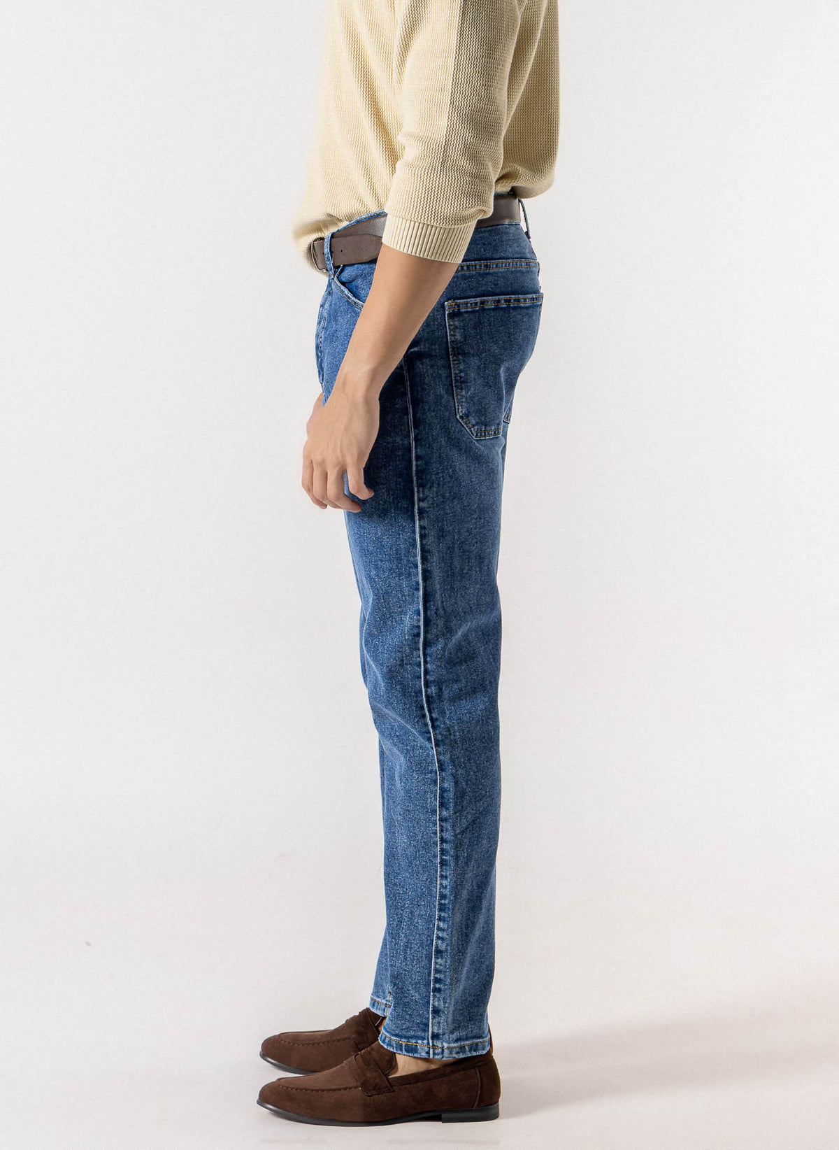 STRAIGHT LEG DENIM TROUSERS
