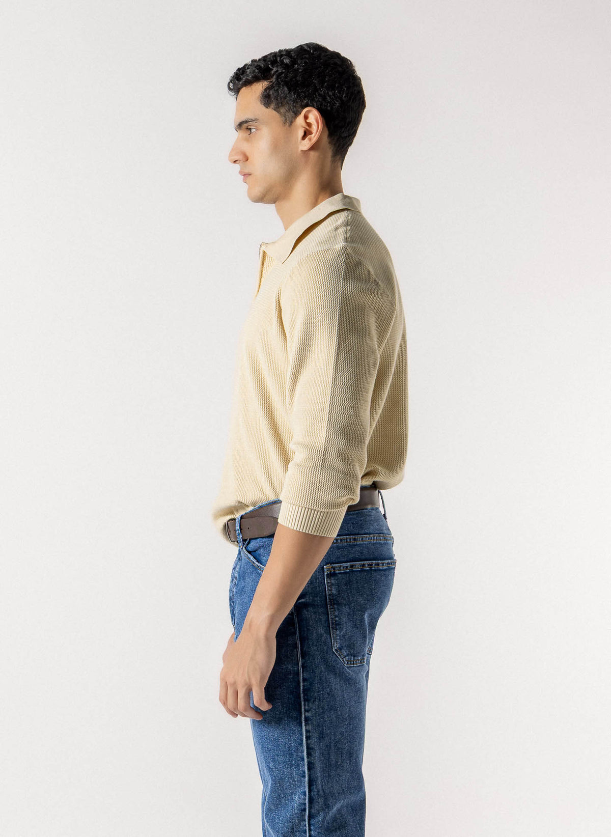 POLO WAFFLE KNIT SWEATER
