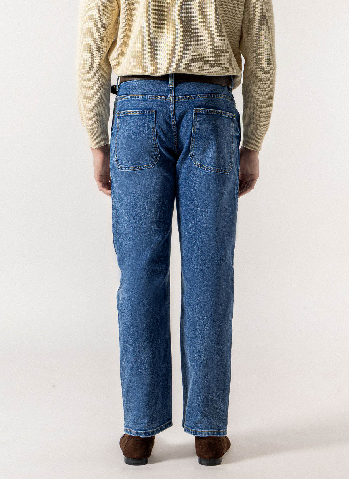 STRAIGHT LEG DENIM TROUSERS