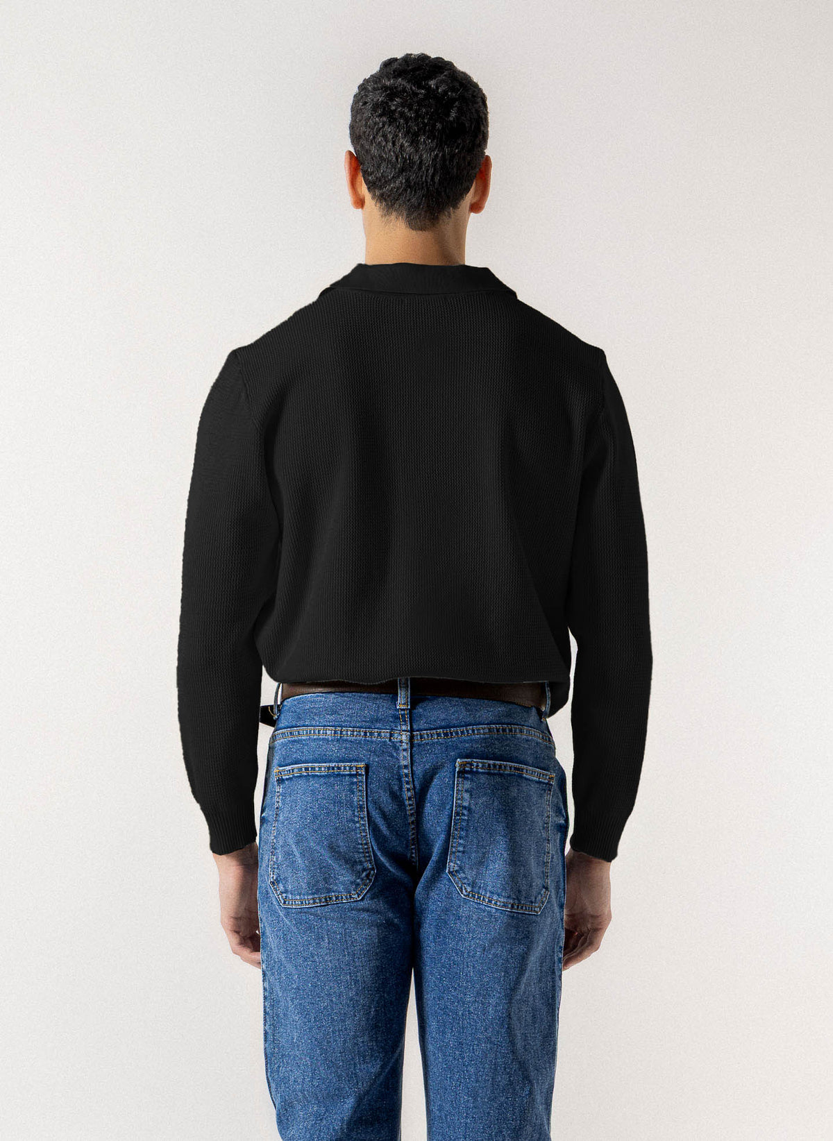 POLO WAFFLE KNIT SWEATER