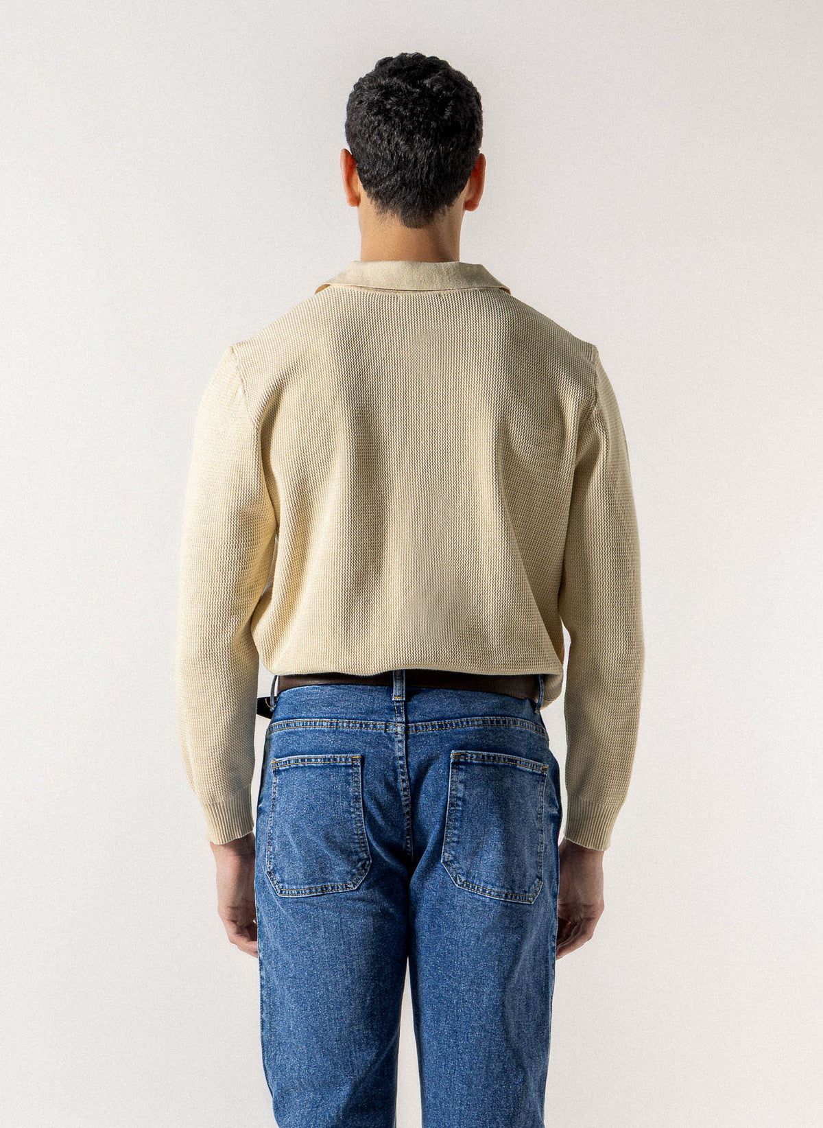 POLO WAFFLE KNIT SWEATER