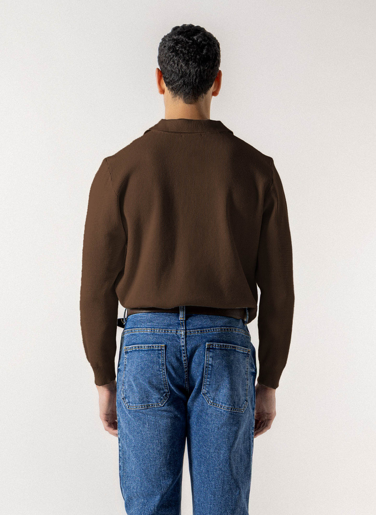 POLO WAFFLE KNIT SWEATER