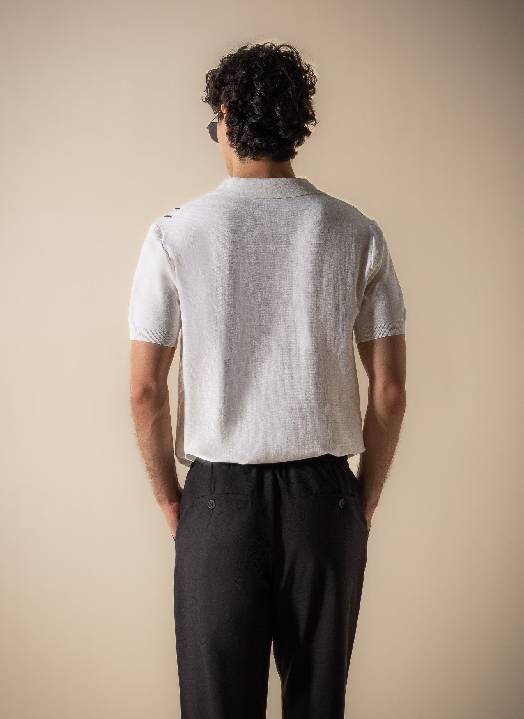 TEXTURED STRIPE POLO SHIRT