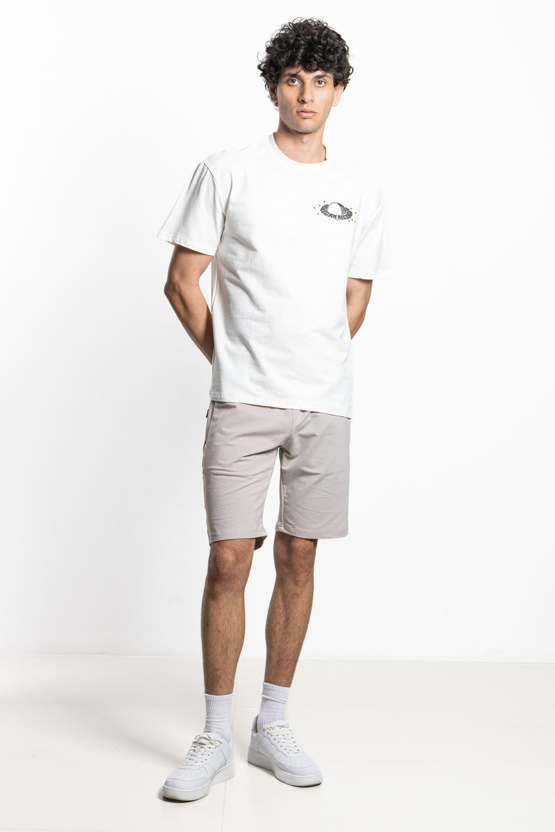 CONTRAST PRINT SLIM T-SHIRT
