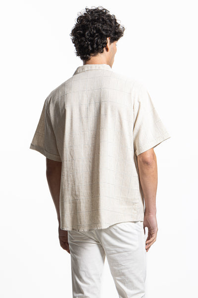 TEXTURED LINEN BLEND SHIRT