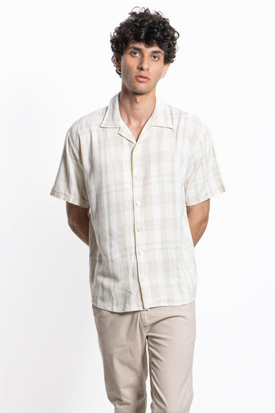 TEXTURED LINEN BLEND SHIRT