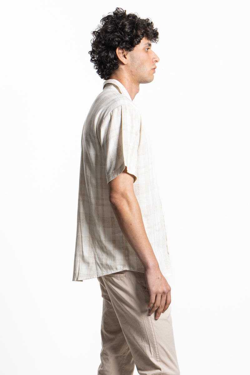 TEXTURED LINEN BLEND SHIRT