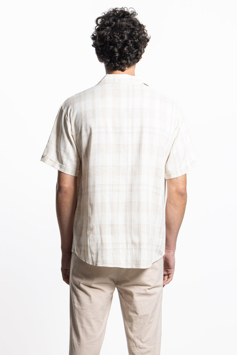 TEXTURED LINEN BLEND SHIRT
