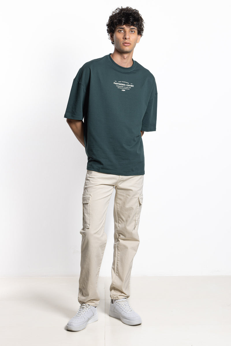 SLOGAN PRINT HEAVYWEIGHT T-SHIRT
