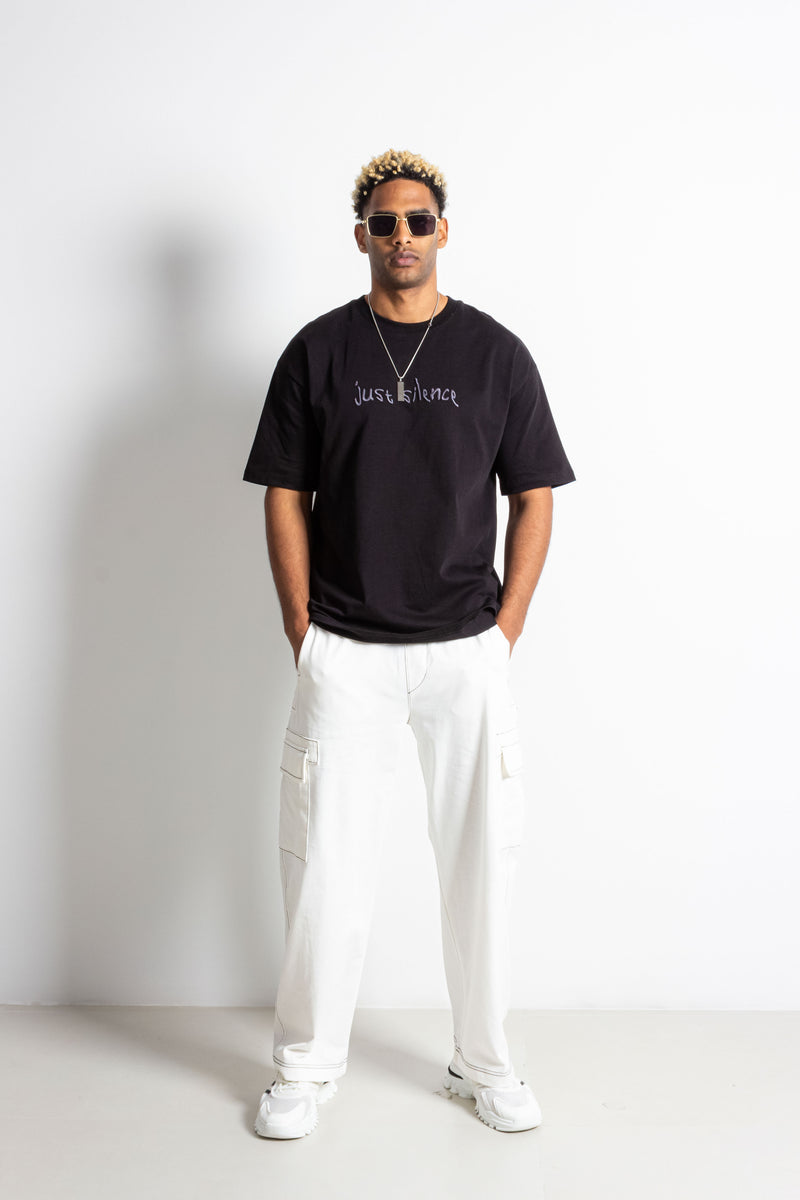 SLOGAN EMBROIDERY T-SHIRT