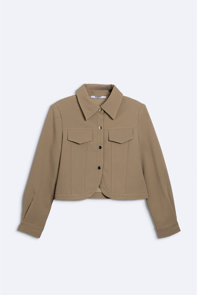 CROPPED SHIRT BOMBER JACKET