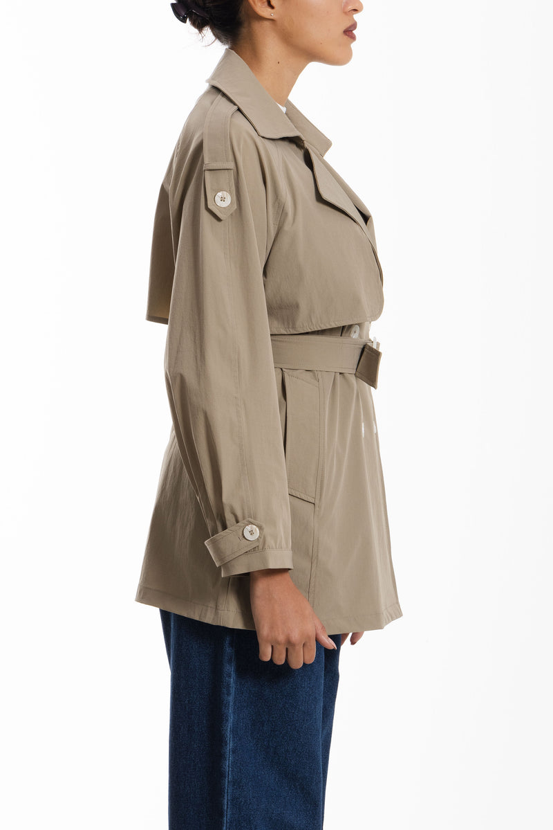 SHORT BELTED TRENCH COAT