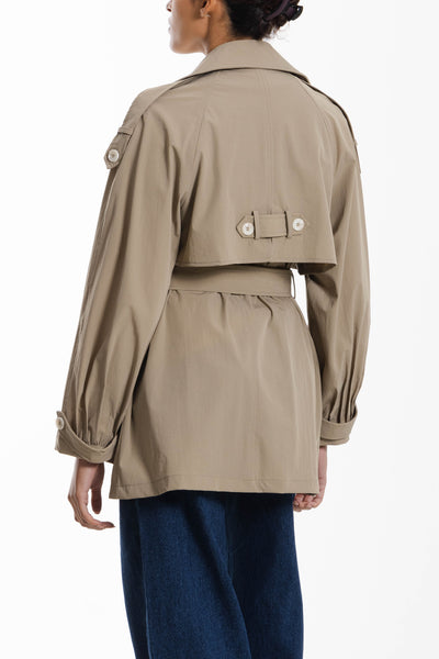 SHORT BELTED TRENCH COAT