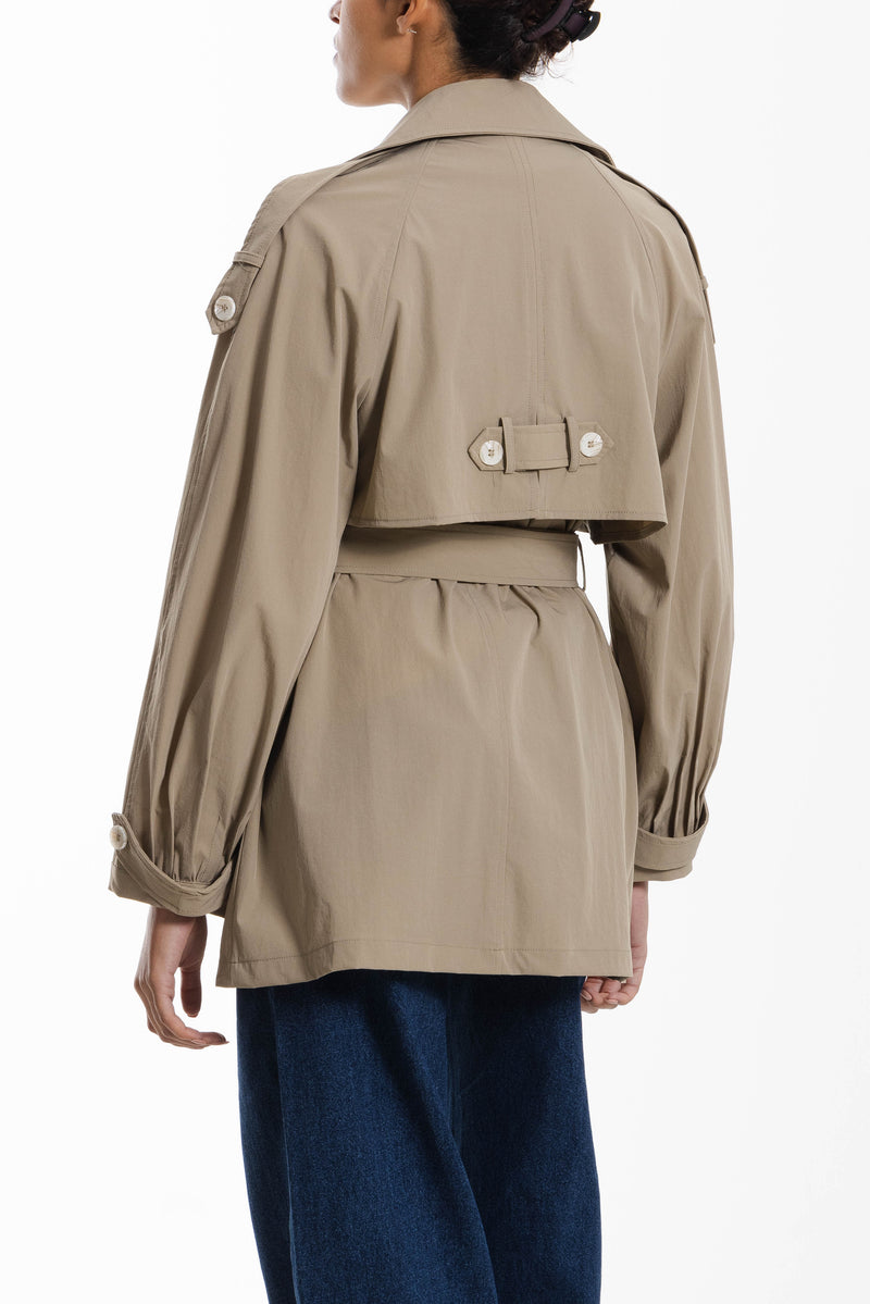 SHORT BELTED TRENCH COAT