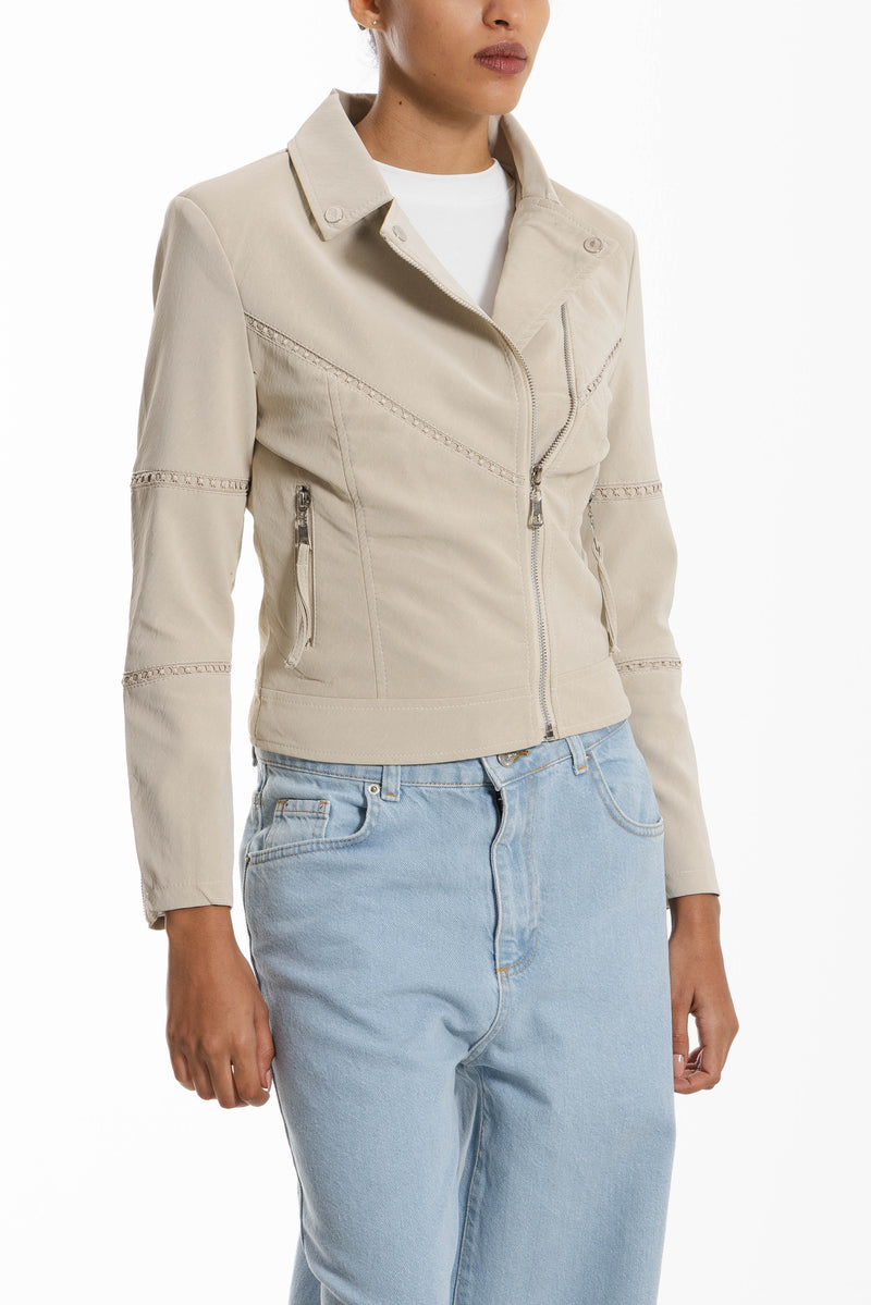 FAUX SUEDE BIKER JACKET