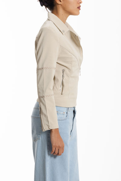 FAUX SUEDE BIKER JACKET