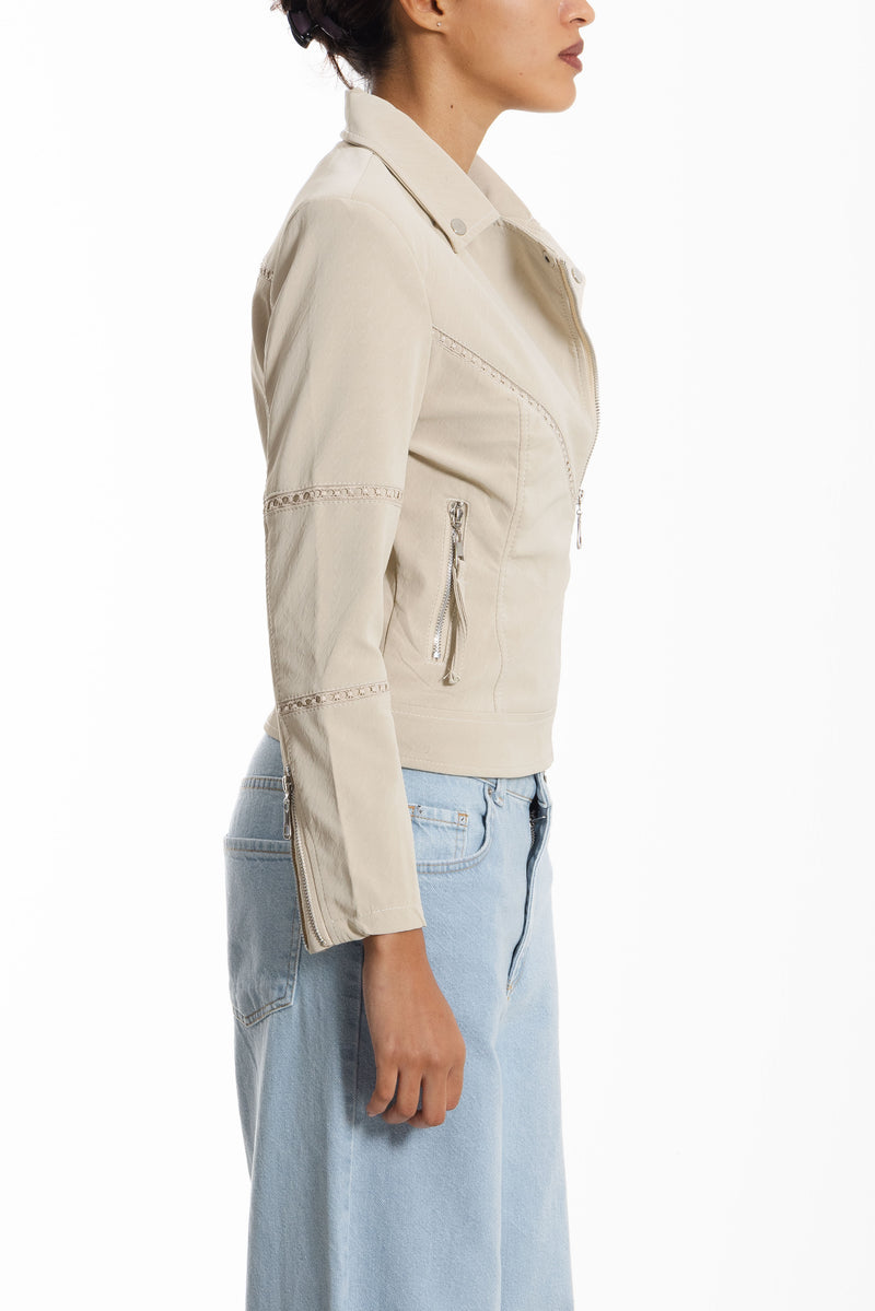 FAUX SUEDE BIKER JACKET