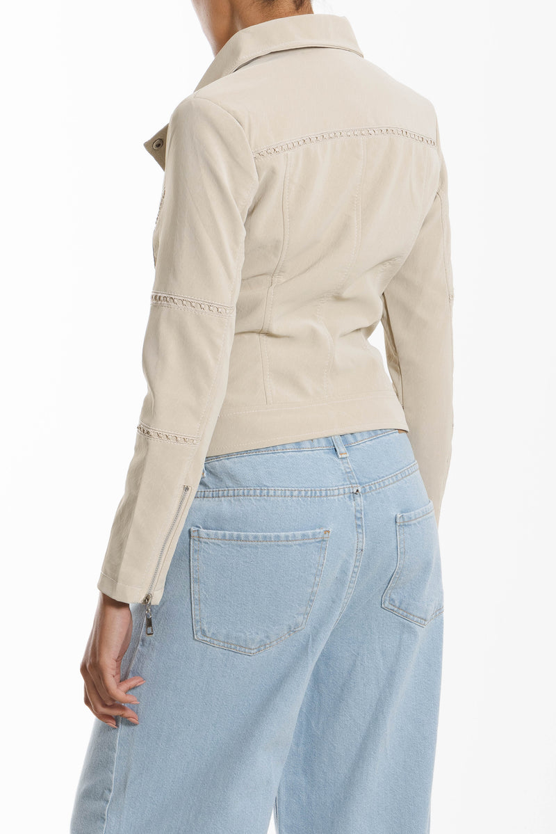FAUX SUEDE BIKER JACKET