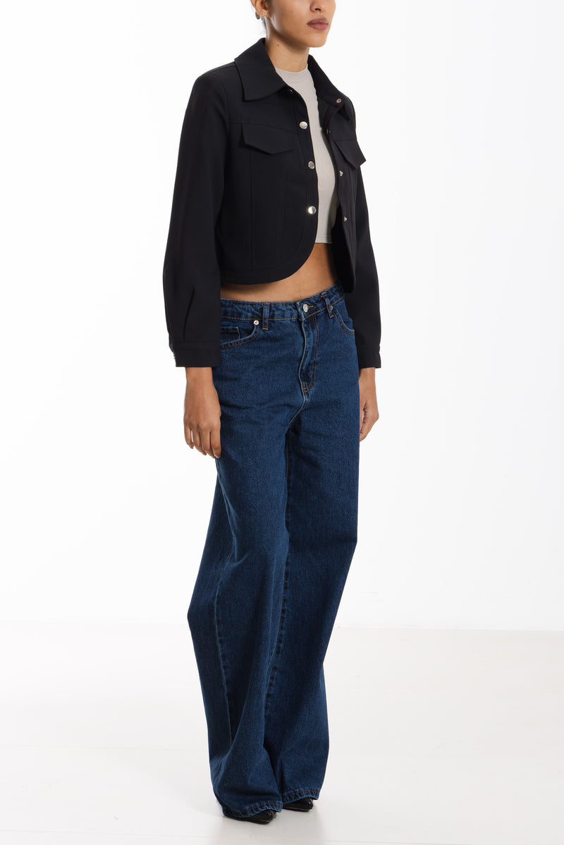 CROPPED SHIRT BOMBER JACKET