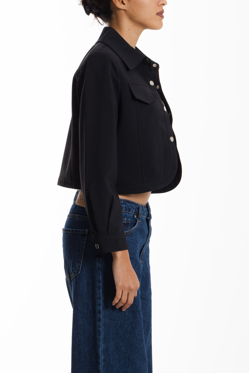 CROPPED SHIRT BOMBER JACKET