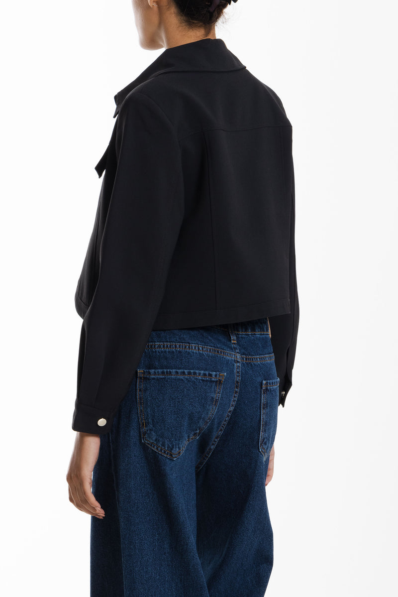 CROPPED SHIRT BOMBER JACKET