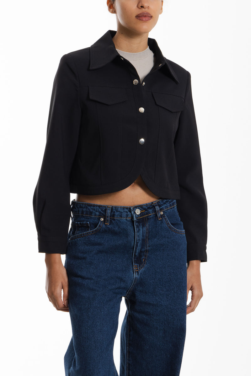 CROPPED SHIRT BOMBER JACKET