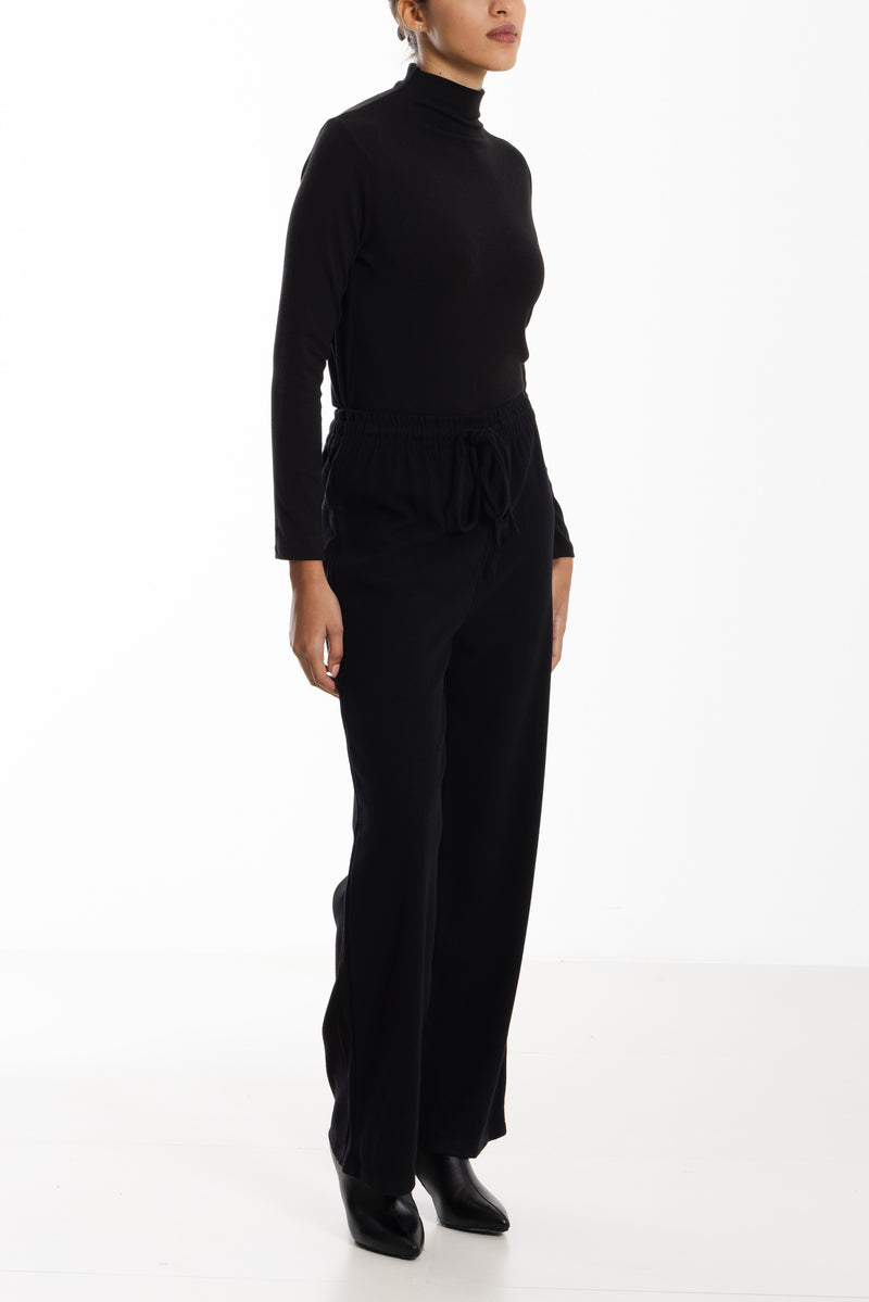 JOGGER WAIST WIDE TROUSERS