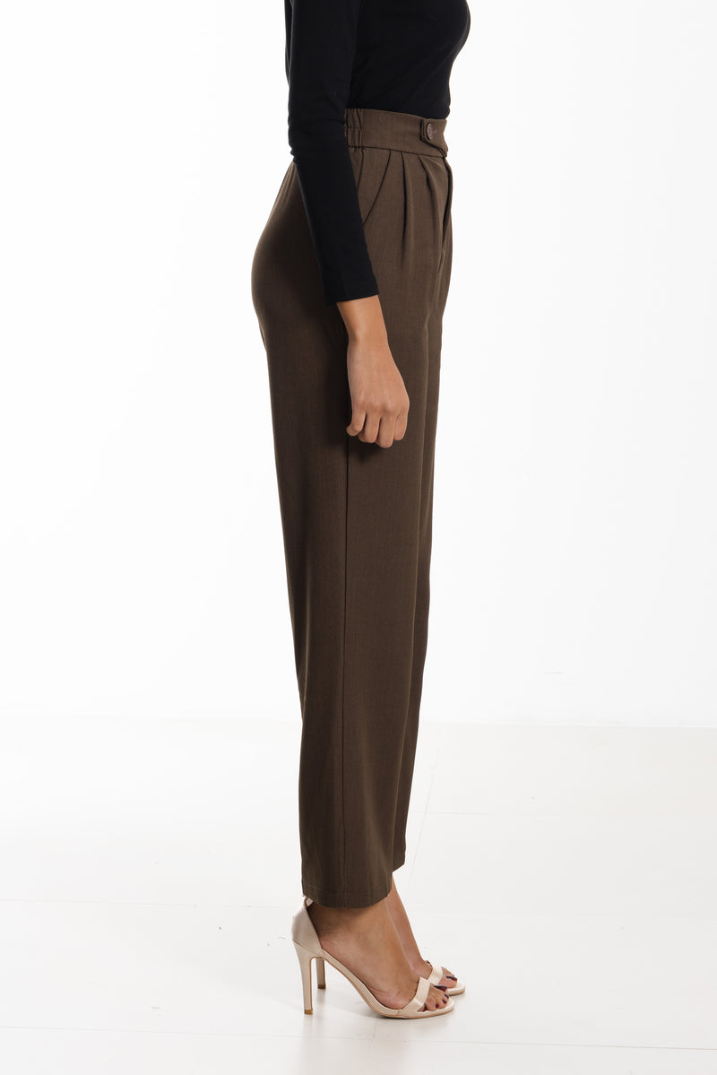 HIGH-WAIST TROUSERS WITH FLAP DETAIL