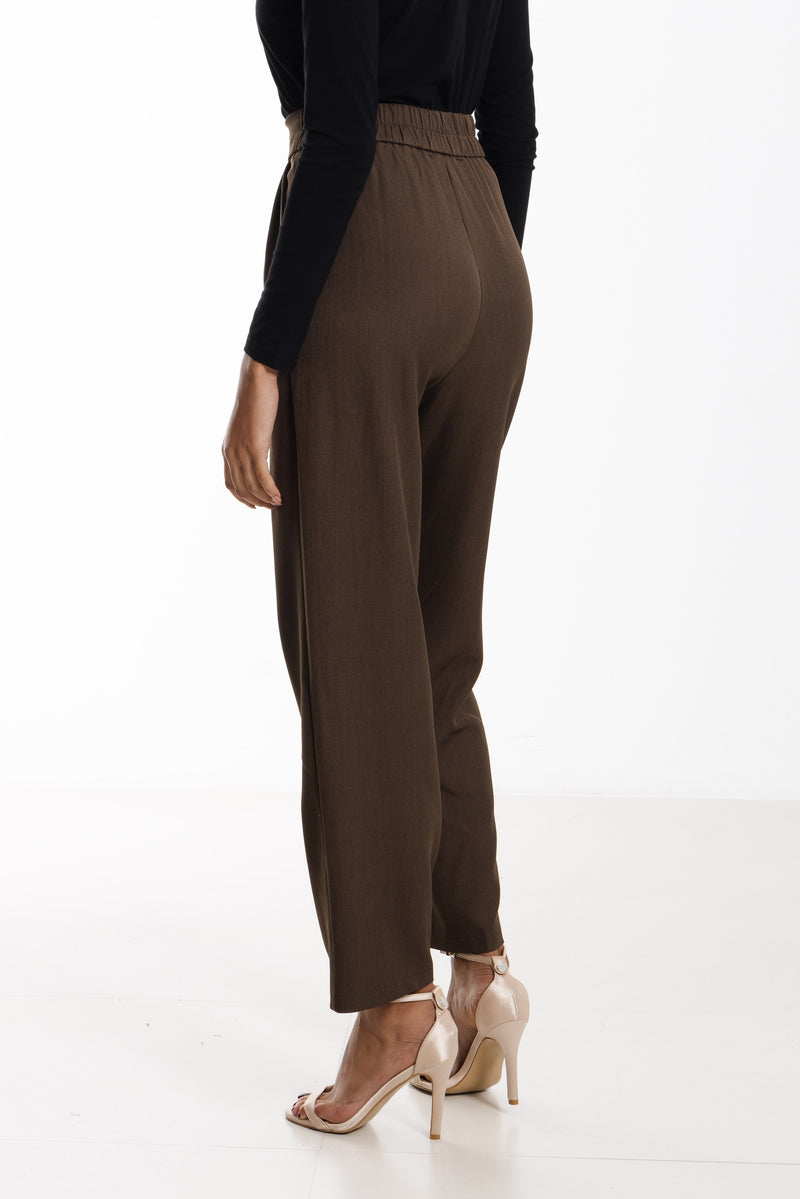 HIGH-WAIST TROUSERS WITH FLAP DETAIL