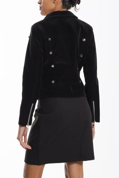 TEXTURED SUEDE CROP JACKET