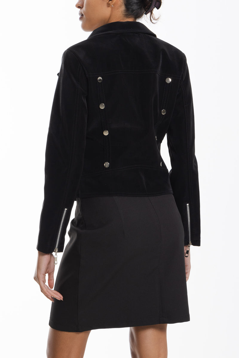 TEXTURED SUEDE CROP JACKET