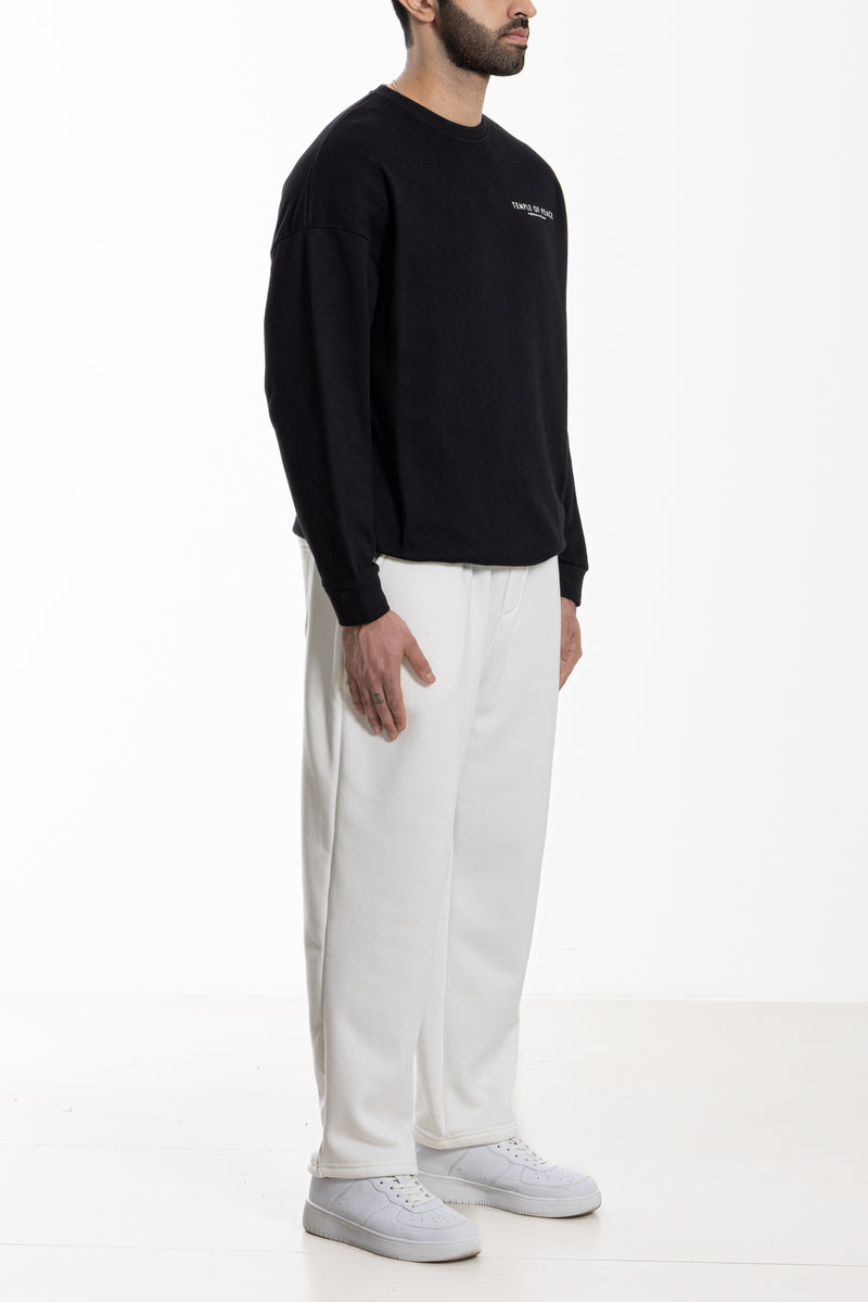CONTRAST PRINTED TERRY SWEATSHIRT