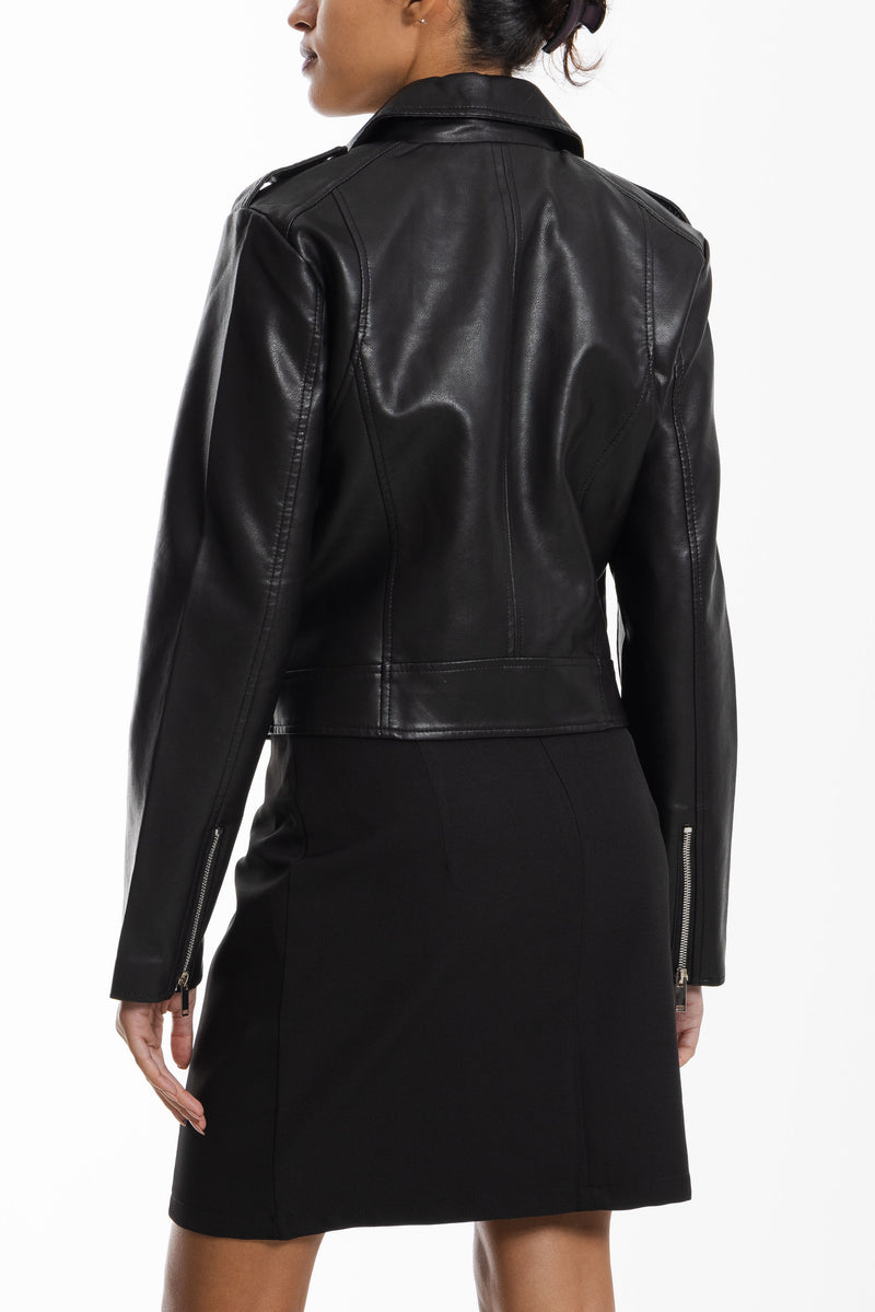 FAUX LEATHER BIKER JACKET