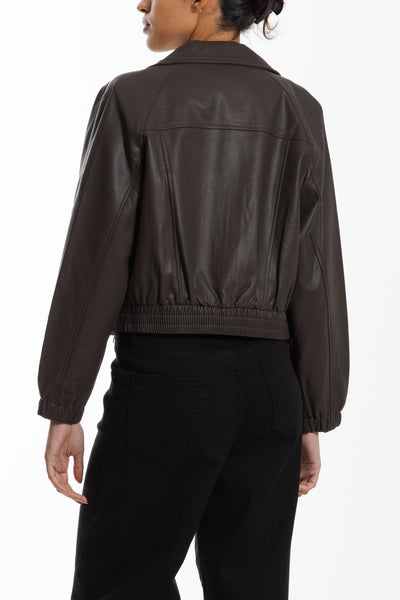 DETAILED CROP LEATHER JACKET