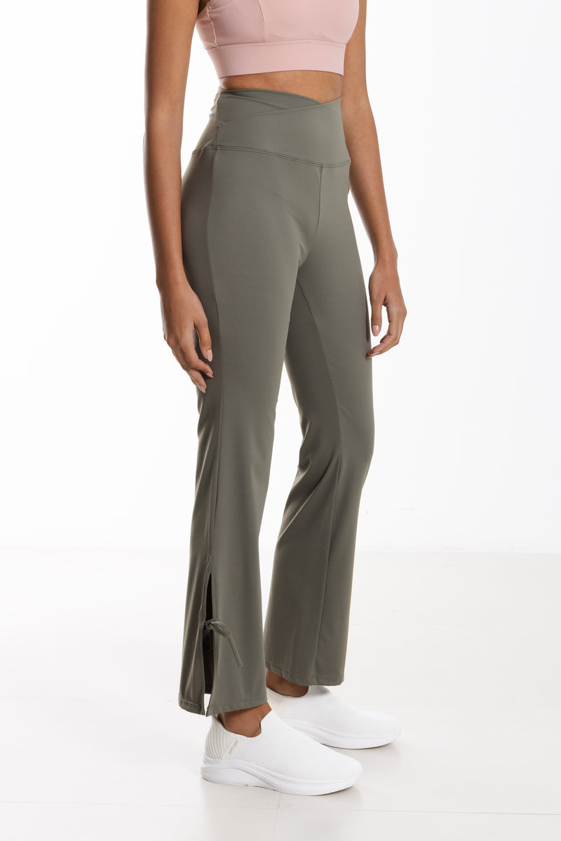 V-Waist Flared Pants