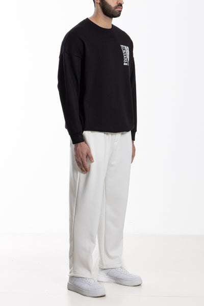 CONTRAST PRINT PLUSH SWEATSHIRT