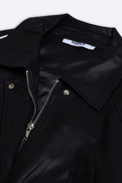 DETAILED CROP LEATHER JACKET